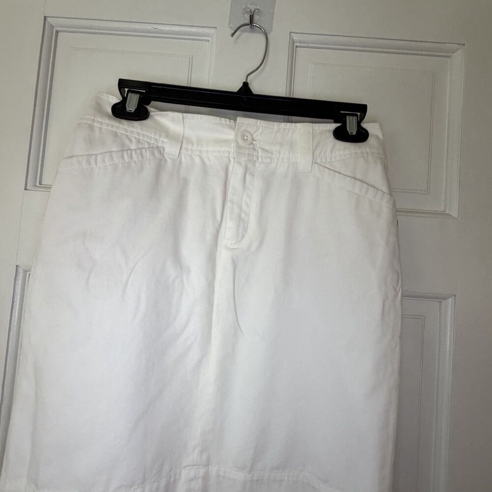 Lilly Pulitzer Women's White Twill Straight Pencil Knee Skirt Pockets 0 67529